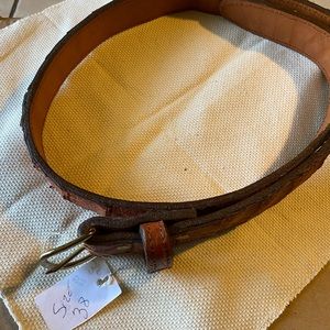 Brown hand made gator belt